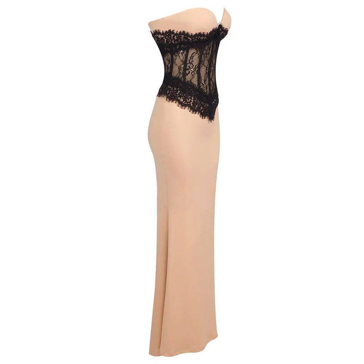 Jade Strapless Bustier Lace Corset  Maxi Dress - Hot fashionista