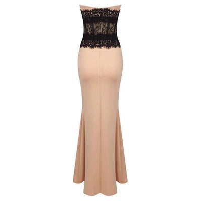 Jade Strapless Bustier Lace Corset  Maxi Dress