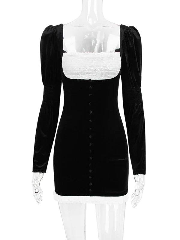 Jayde Long-sleeved Square Neck Hip-hugging Dress - Hot fashionista