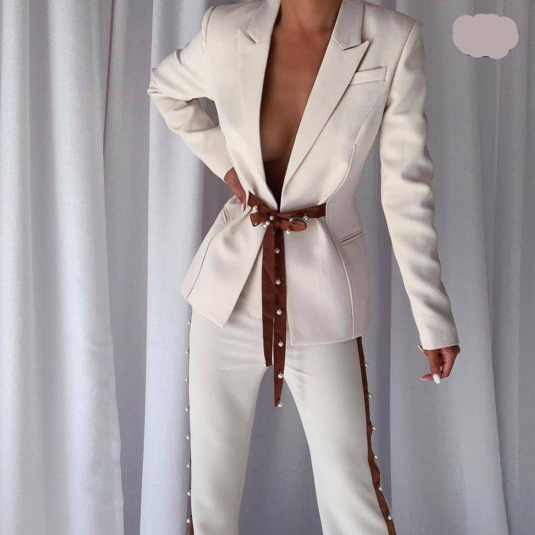 Ensemble haut et pantalon à fermeture à nouer Blazer Rina