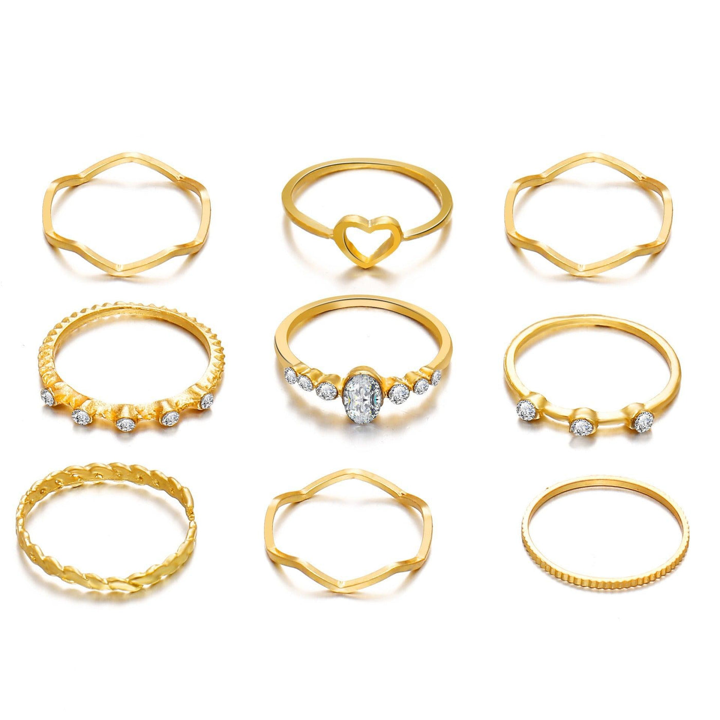 Claire Assorted 8-pieces Rings Set