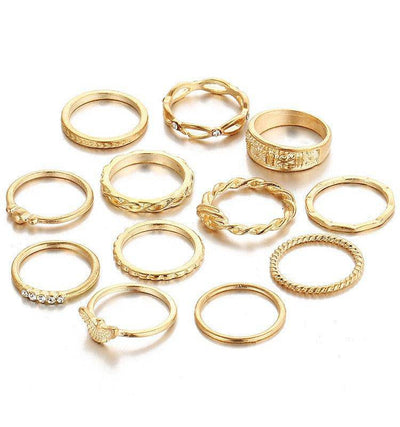 Juego de anillos surtidos Claire de 8 piezas 