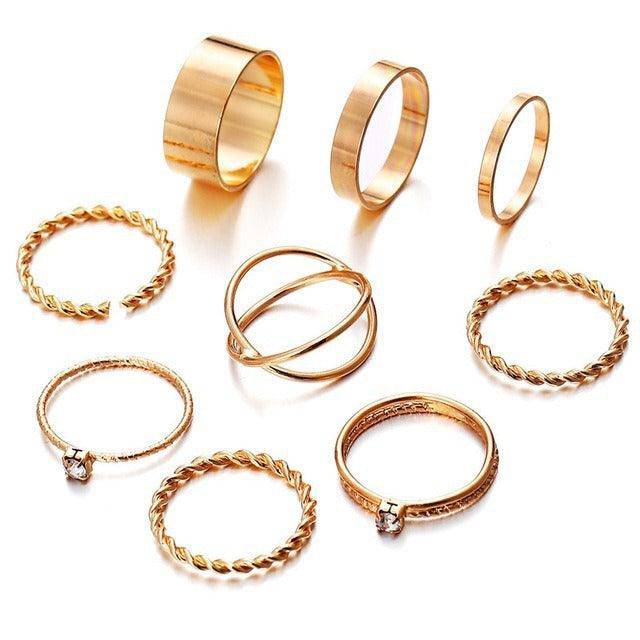 Claire Assorted 8-pieces Rings Set