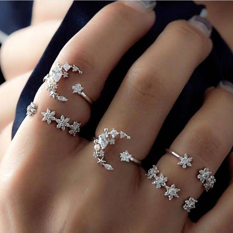 Eleanor Fashion Ring Bohemian Rhinestones Ring Set