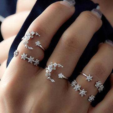 Eleanor Fashion Ring Bohemian Rhinestones Ring Set