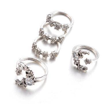 Eleanor Fashion Ring Bohemian Rhinestones Ring Set