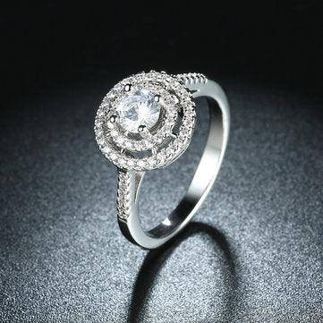 Anillo de bodas nupcial en plata de ley Clarice