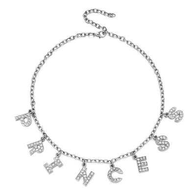 Collier pendentif lettre strass Skyler 