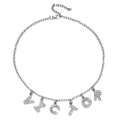 Collier pendentif lettre strass Skyler 