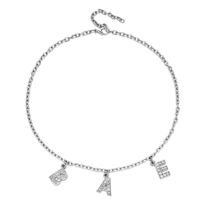 Skyler Rhinestone Letter Pendant Necklace