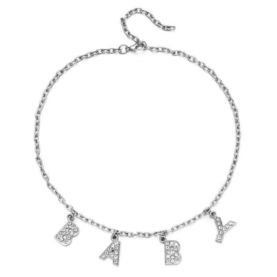 Collier pendentif lettre strass Skyler 