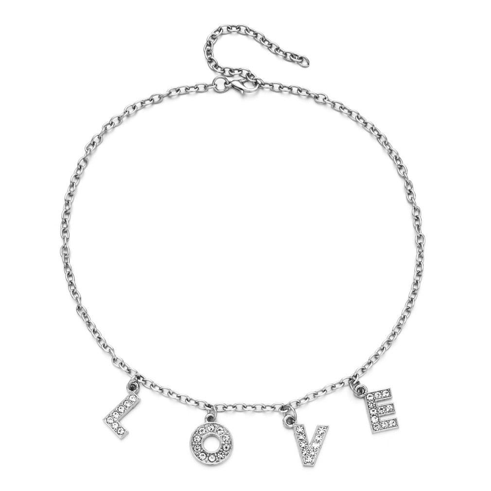 Collier pendentif lettre strass Skyler 