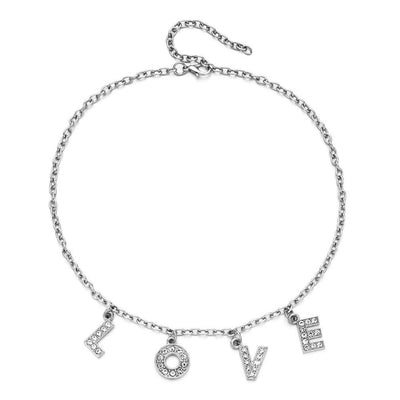 Collier pendentif lettre strass Skyler 