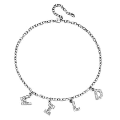 Collier pendentif lettre strass Skyler 