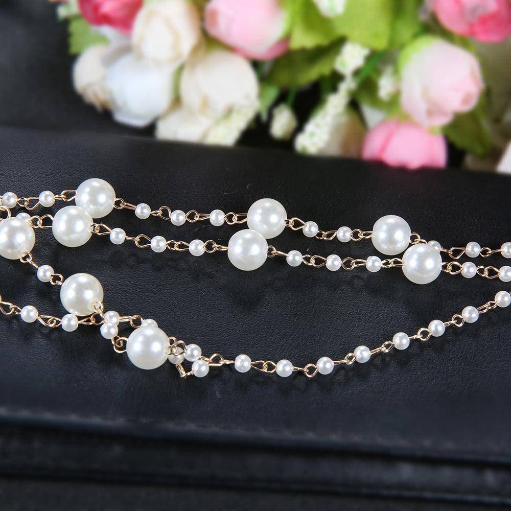 Angelia Pearl Beads Multilayer Anklet