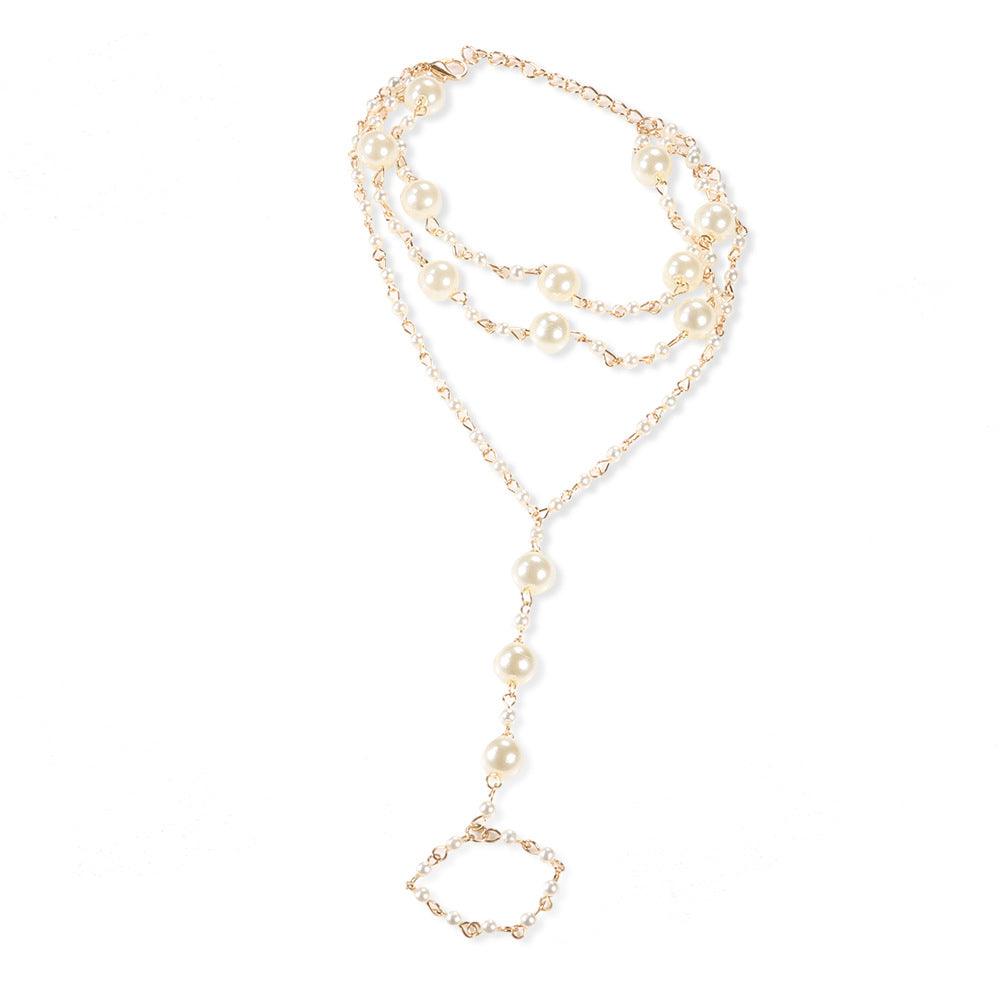 Angelia Pearl Beads Multilayer Anklet