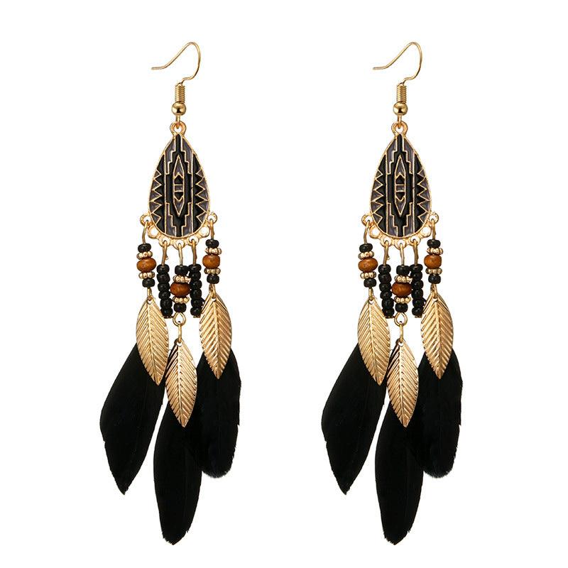 Pendientes colgantes de plumas Karsyn