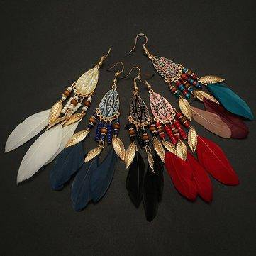 Pendants d'oreilles à plumes Karsyn