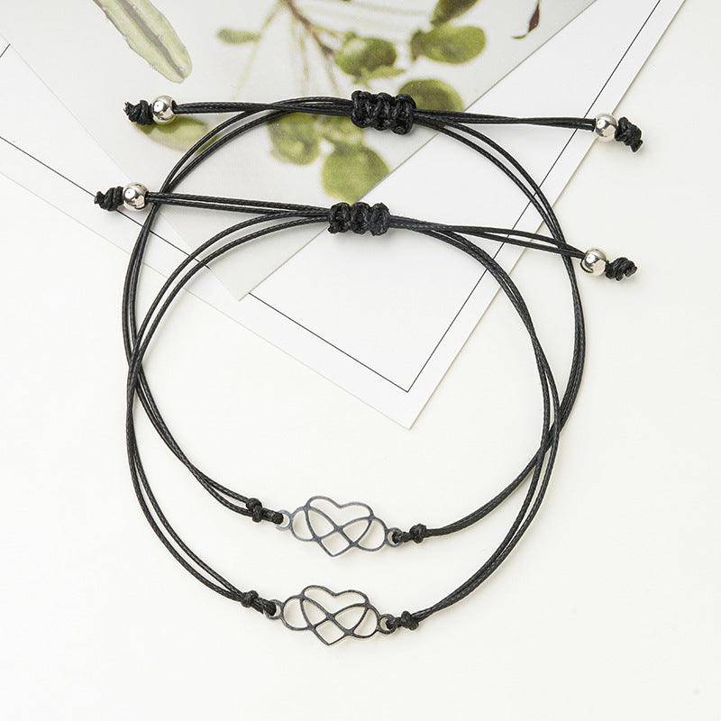 Pulsera trenzada con corazón infinito de Suellen 