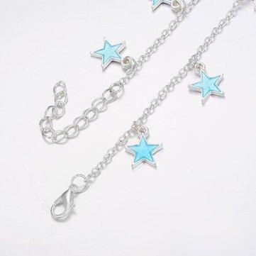 Chelsy Luminous Blue Star Anklet