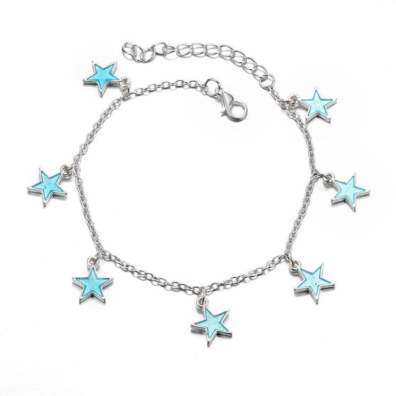 Chelsy Luminous Blue Star Anklet