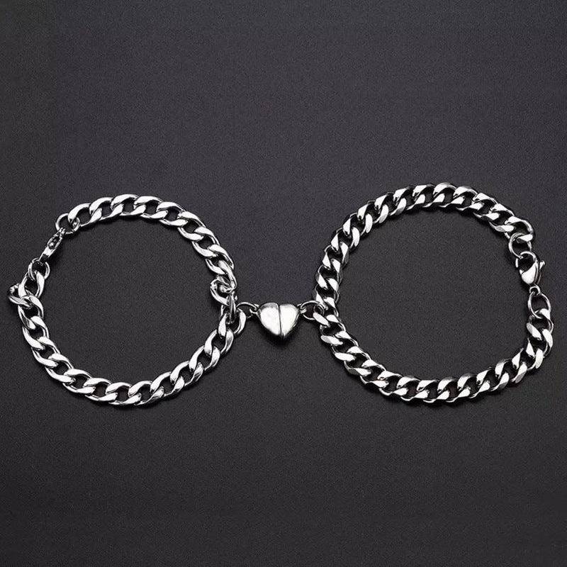 Pulsera de pareja con cadena de eslabones curvos Permelia