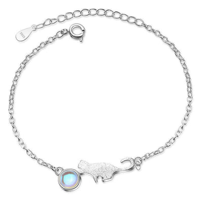 Pulsera con figura de gato y topacio 