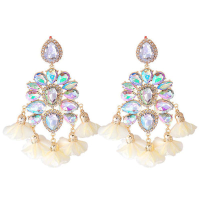 Boucles d'Oreilles Cristal Lustre Fantaisie 