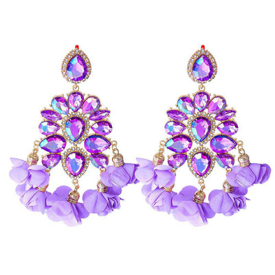 Boucles d'Oreilles Cristal Lustre Fantaisie 