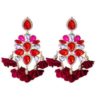 Boucles d'Oreilles Cristal Lustre Fantaisie 