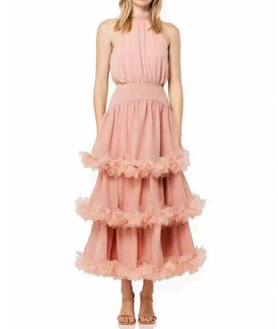 Meadow Halter Neck Ruffle Tiered Evening Gown