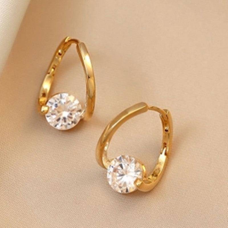 Nia Rhinestone Huggie Earrings