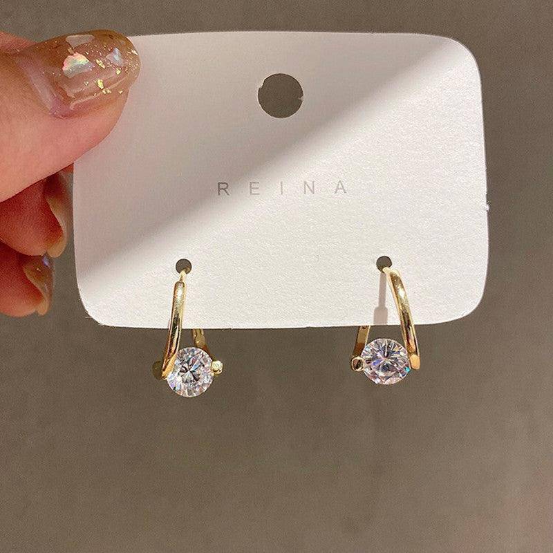 Nia Rhinestone Huggie Earrings - Hot fashionista