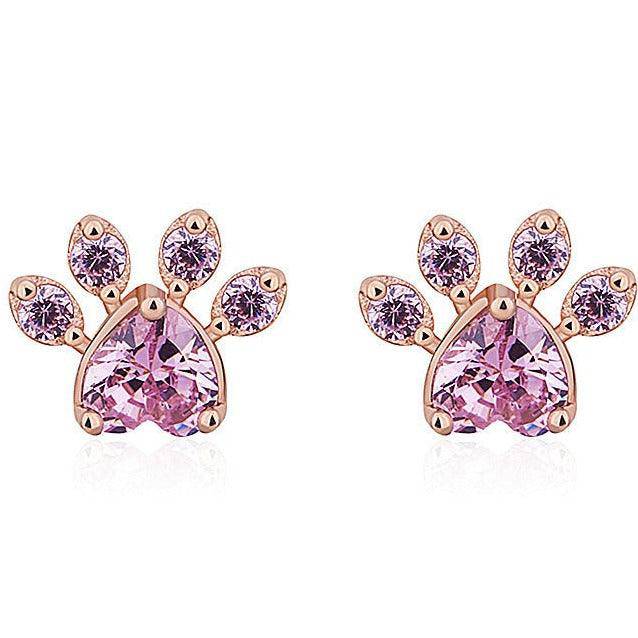 Boucles d'Oreilles Thomasina Strass Patte de Chat