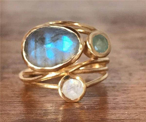 Ethelinda Inlaid Moonstone Ring