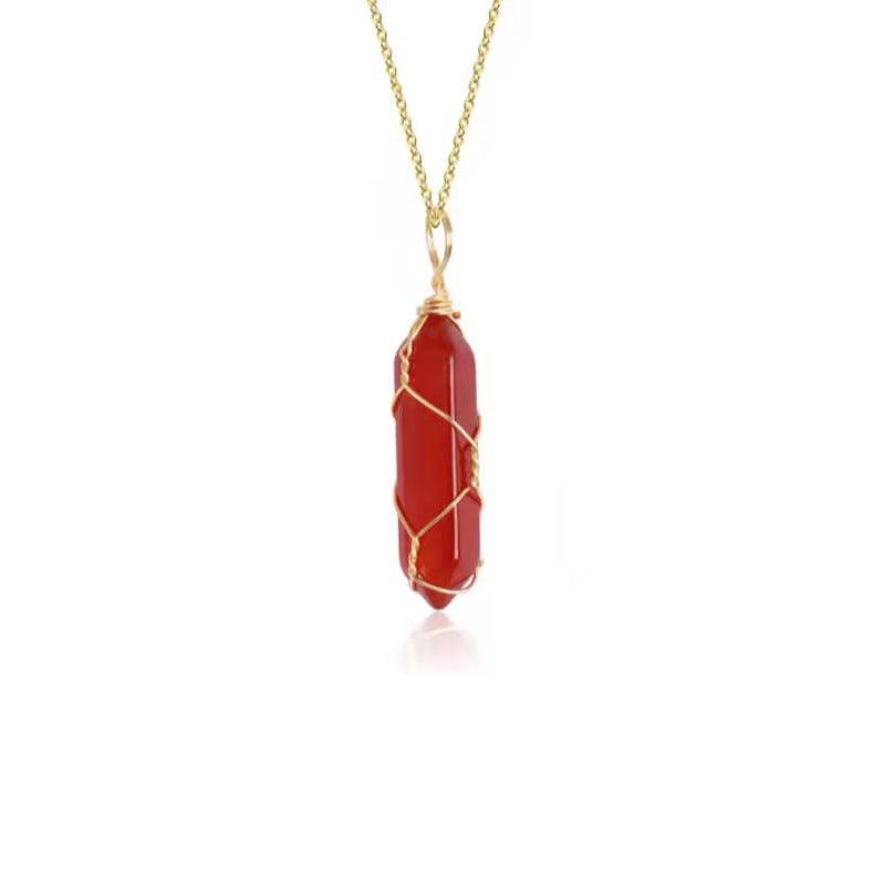 Tyla Hexagonal Stone Prism Pendant Necklace - Hot fashionista