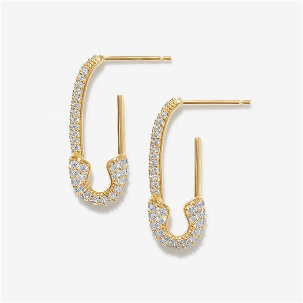 Dina U-shaped Pin Studded Earrings