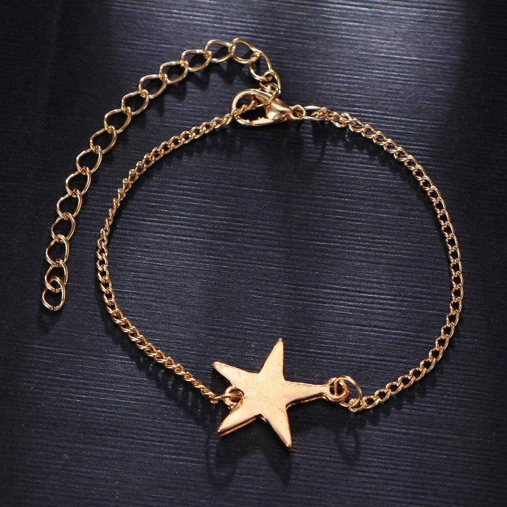 Lois Stylish Chains of Pearl Star Moon Shape Set