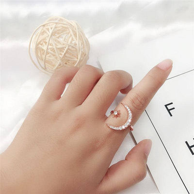 Anillo de microcircón con estrella lunar de Joss 