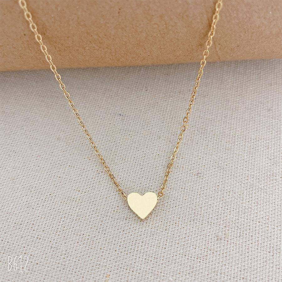 Beatrice Minimalist Rolo Chain Heart Pendant Necklace