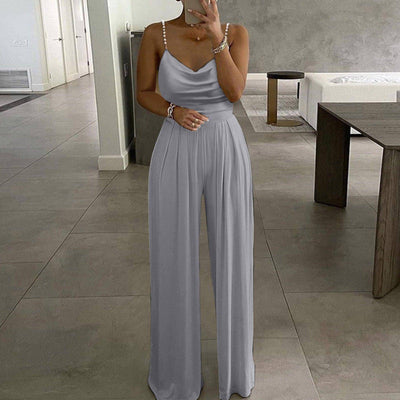 Diane Solid Sleeveless Loose Jumpsuit