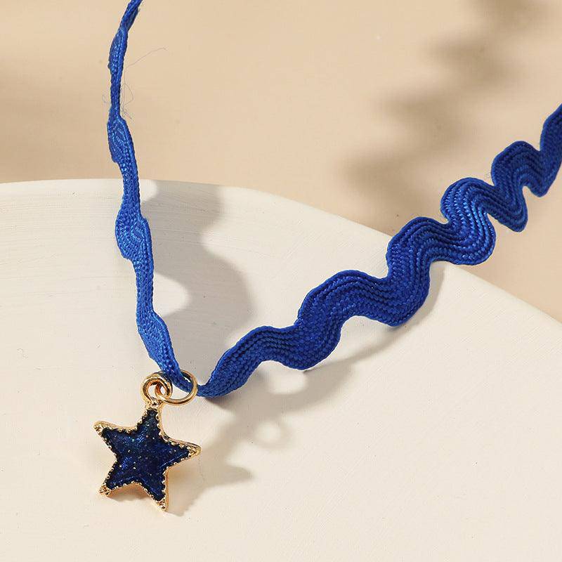 Kara Star Pendant Zig-zag Necklace