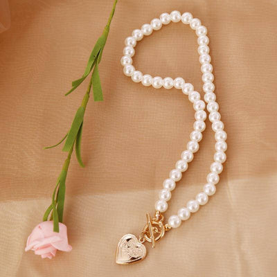 Arabella Heart Pendant Pearl Necklace