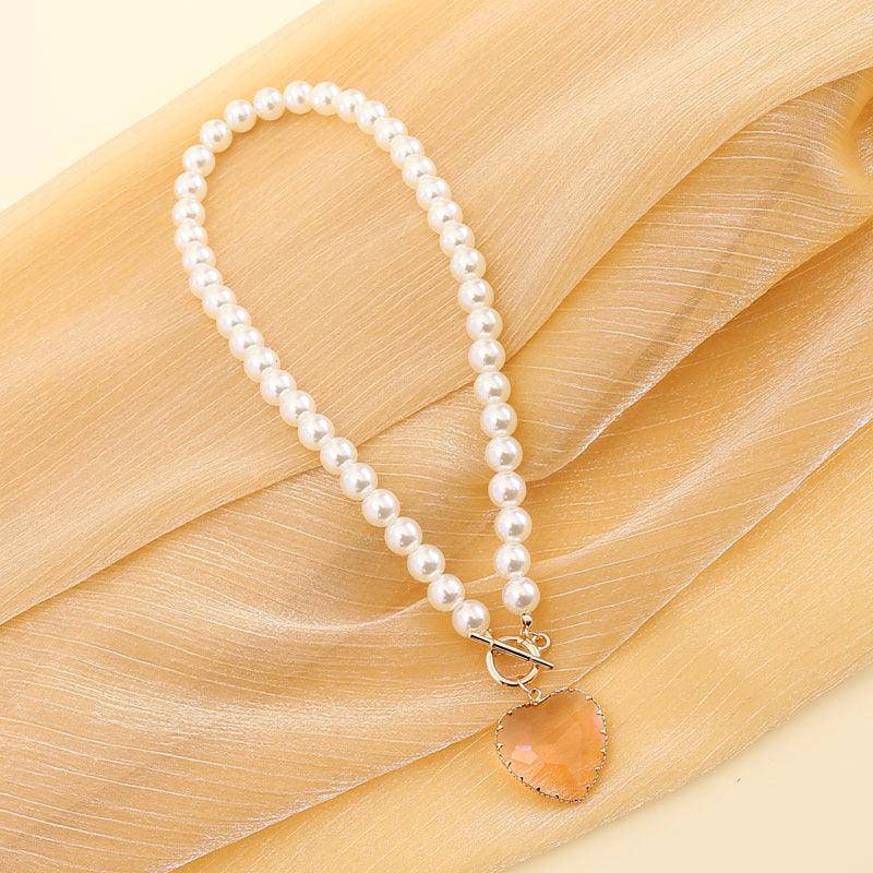 Arabella Heart Pendant Pearl Necklace