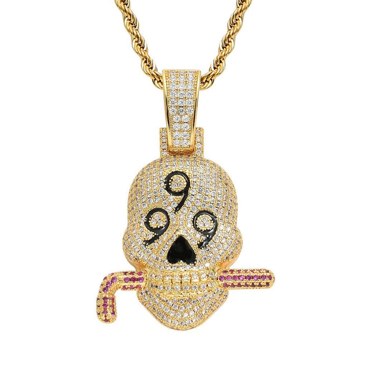 Macie Fully Iced Skull Pendant Chain - Hot fashionista