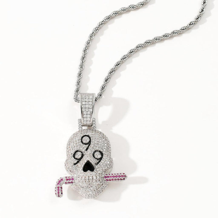 Macie Fully Iced Skull Pendant Chain - Hot fashionista