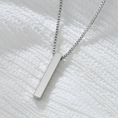 Glenna Bar Pendant Box Chain Necklace