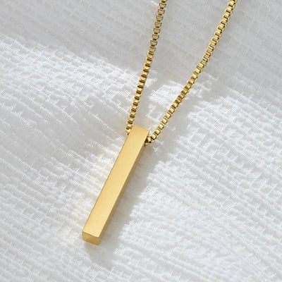 Glenna Bar Pendant Box Chain Necklace