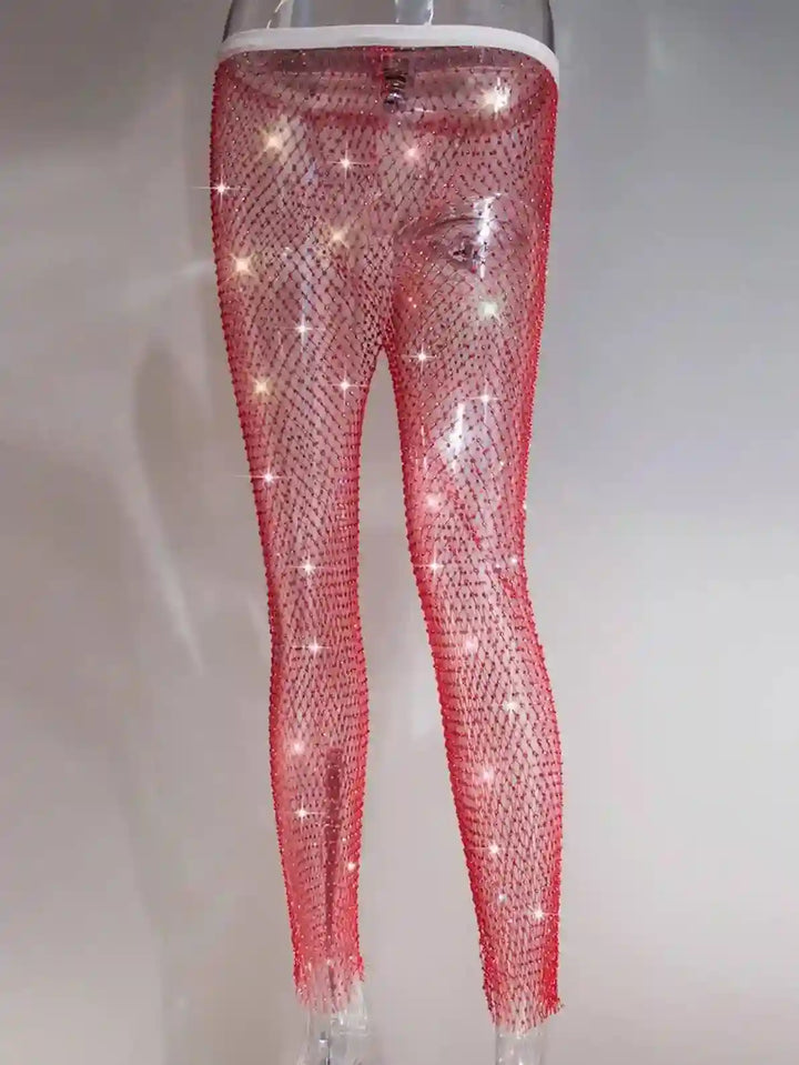 Cynthia Rhinestone Mesh Pants - Hot fashionista