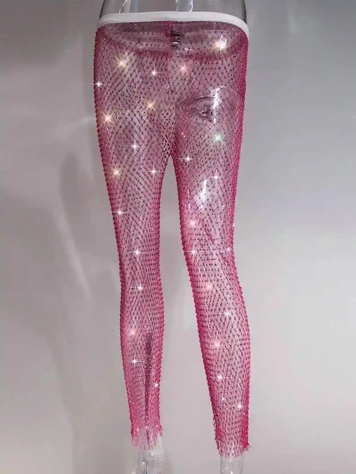 Cynthia Rhinestone Mesh Pants - Hot fashionista